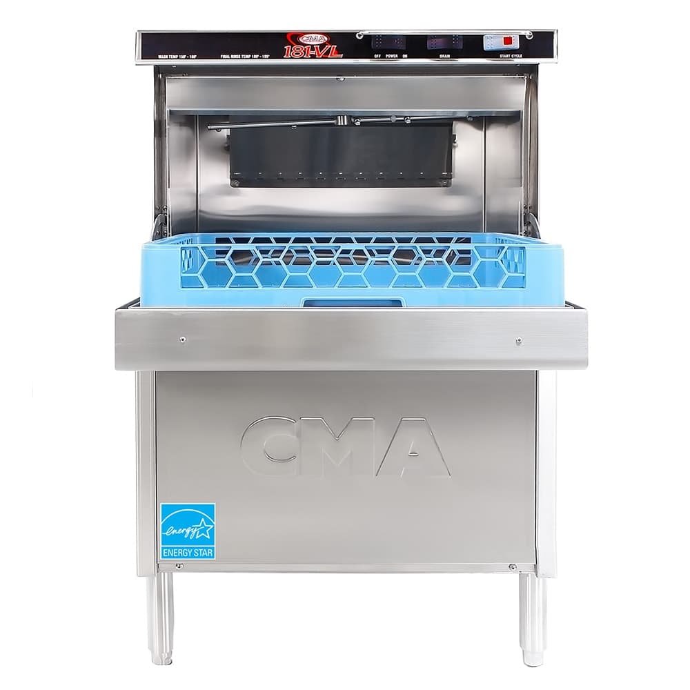 CMA Dishmachines CMA-181-VL Energy Mizer® High Temp Undercounter Glass Washer w/ 20 Racks/hr Capacity, Built-in Booster, 208v