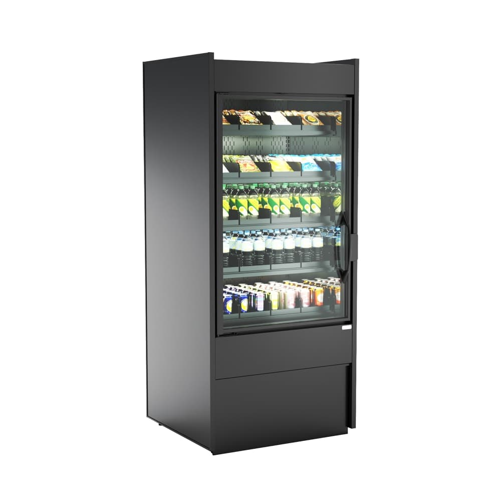 Structural Concepts BD3632DSIS 36 3/8" Elevate® One Section Glass Door Merchandiser - (1) Left Hinge Door, Black, 110-120v