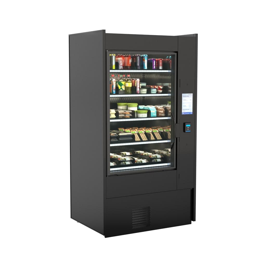 Structural Concepts BD3632IS 45 3/8" Elevate® One Section Glass Door Merchandiser - (1) Left Hinge Door, Black, 110-120v