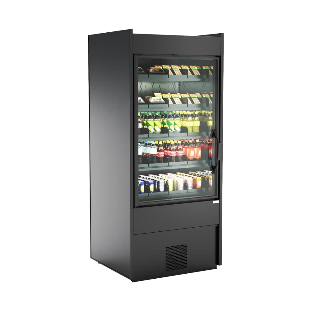 Structural Concepts BD3632SIS 36 3/8" Elevate® One Section Glass Door Merchandiser - (1) Left Hinge Door, Black, 110-120v