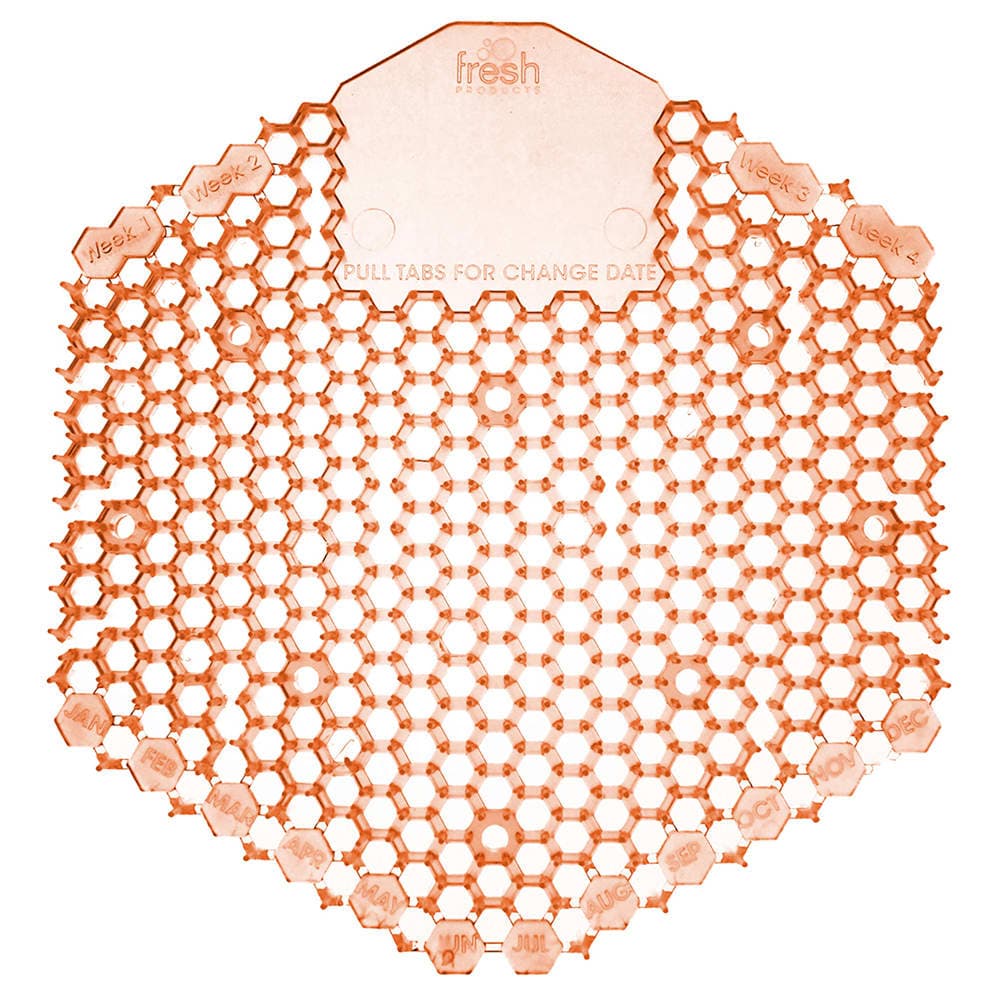 Fresh Products Dual Sided Urinal Screen w/ Date Reminder Tabs - 7" x 6 1/2", Mango (3WDS-F-04-BX)