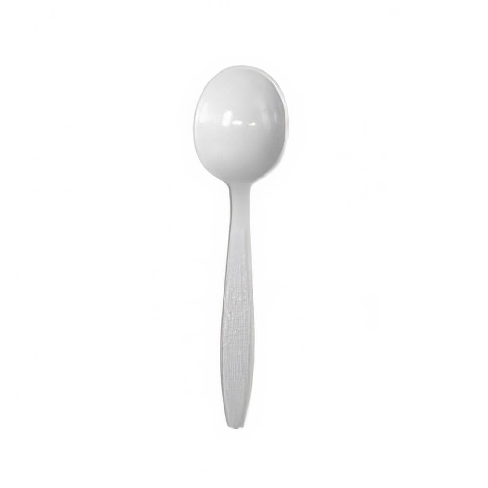Empress Medium Weight Disposable Soup Spoons - Plastic, White (E175004 (41731))