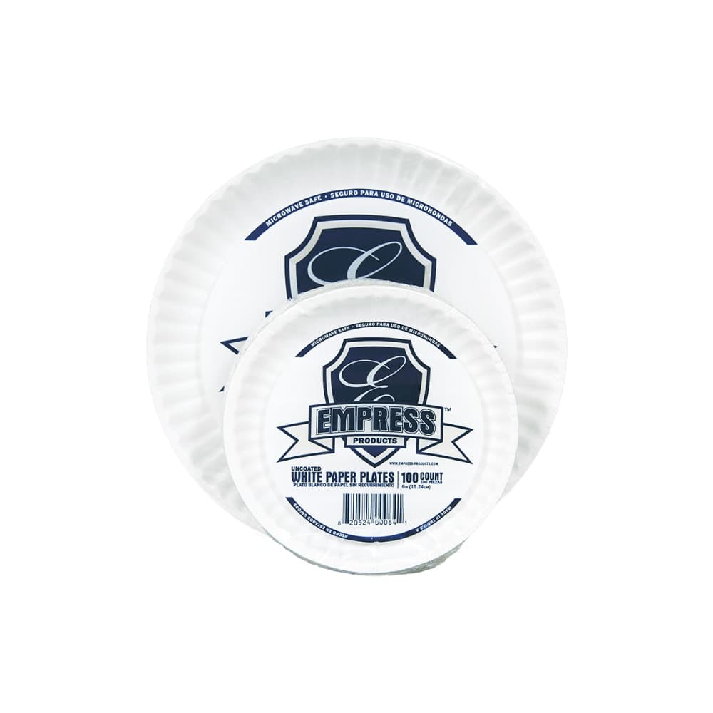Empress 6" Paper Plate - Uncoated, White (E3020000064 (40806))