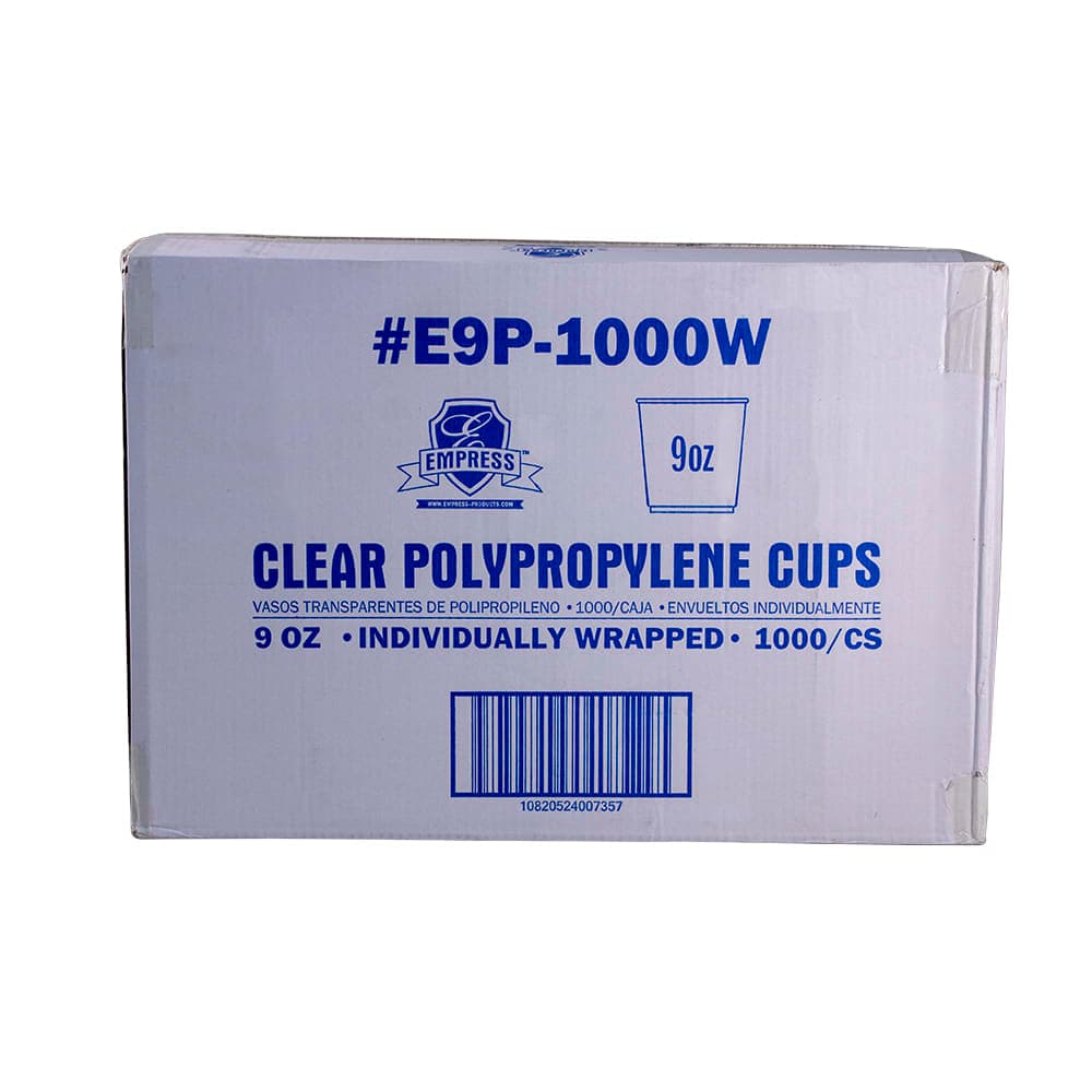 Empress 9 oz Wrapped Cup - Polypropylene, Clear (E9P-1000W (51192))