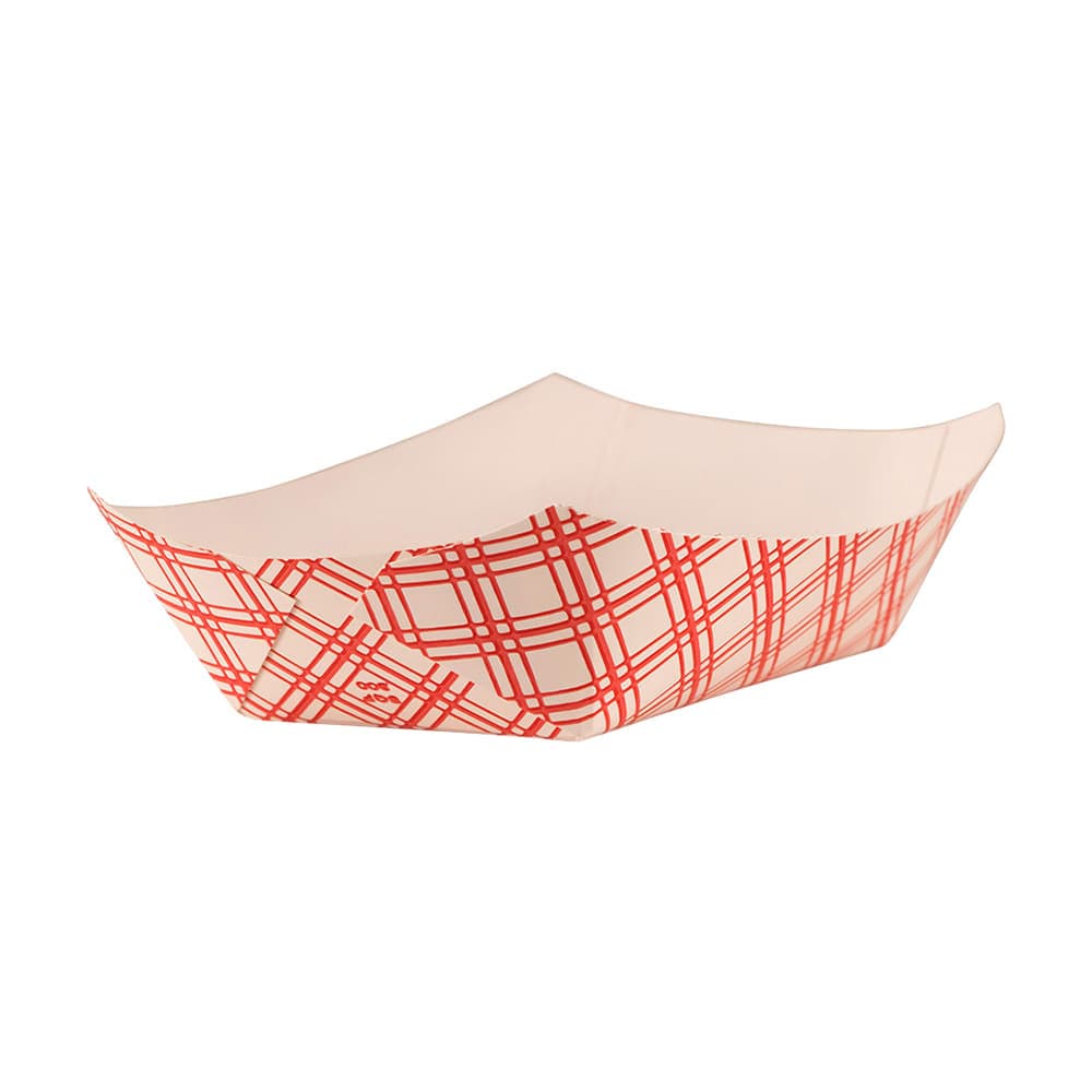 Empress Disposable Food Tray w/ 2 lb Capacity - Paper, Red Plaid (EFT200 (40034))