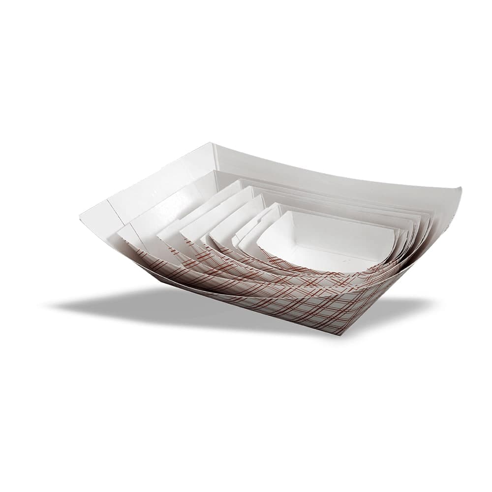 Empress Disposable Food Tray w/ 1/4 lb Capacity - Paper, Red Plaid (EFT25 (40030))