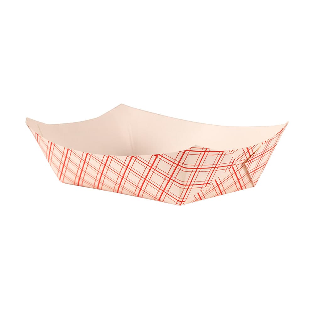 Empress Disposable Food Tray w/ 3 lb Capacity - Paper, Red Plaid (EFT300 (40035))
