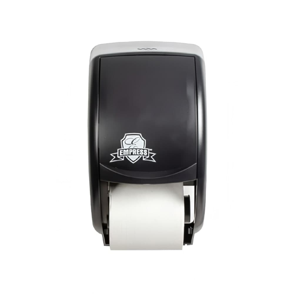 Empress Wall Mount Double Toilet Paper Dispenser for Standard Rolls - Plastic, Black (EMP3500 (65838))