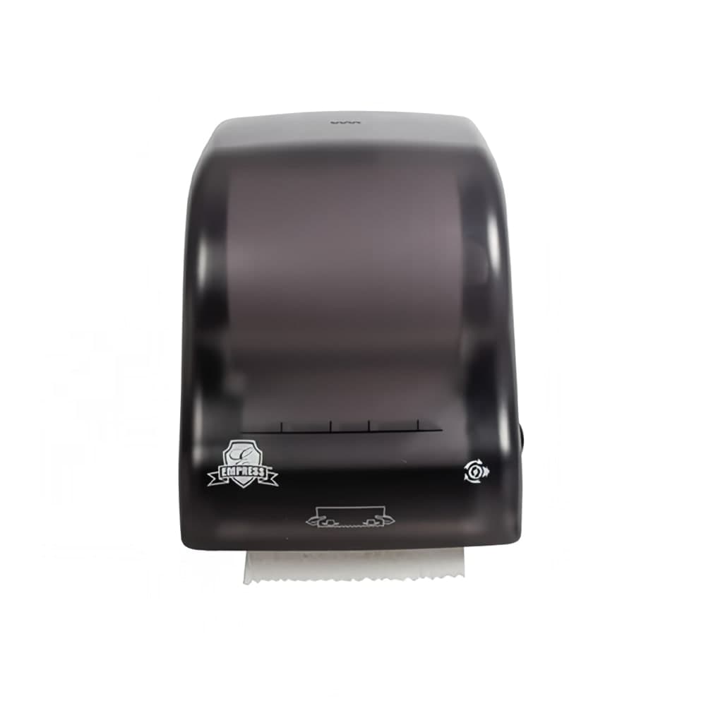 Empress Wall Mount Roll Paper Towel Dispenser - Mechanical Hands-Free, Plastic, Black (EMP7400 (65840))