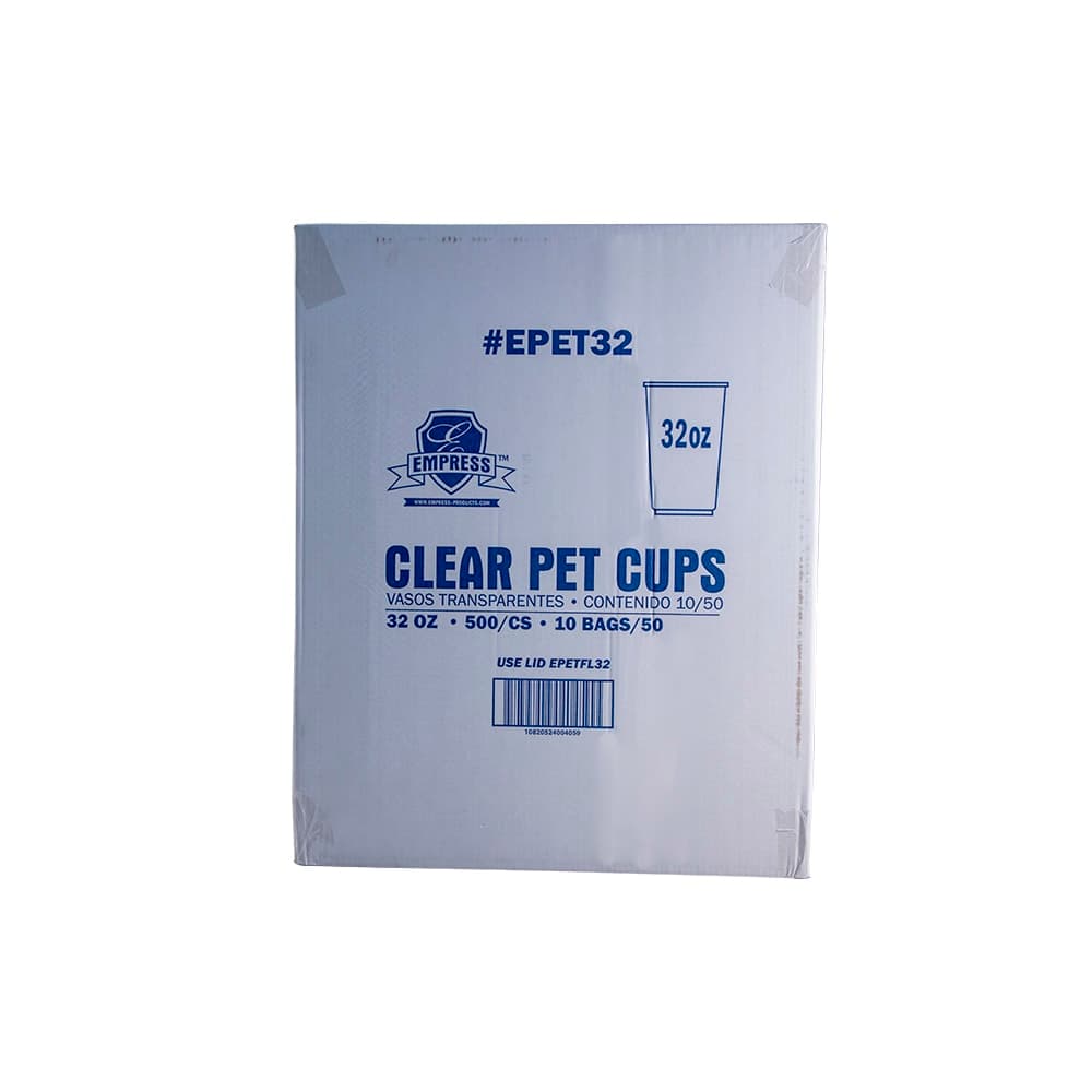 Empress 32 oz Disposable Cup - PET, Clear (EPET32 (48625))