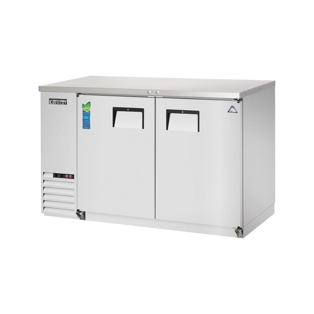 Everest Refrigeration EBB48-SS 49" Bar Refrigerator - 2 Swinging Solid Doors, Stainless, 115v