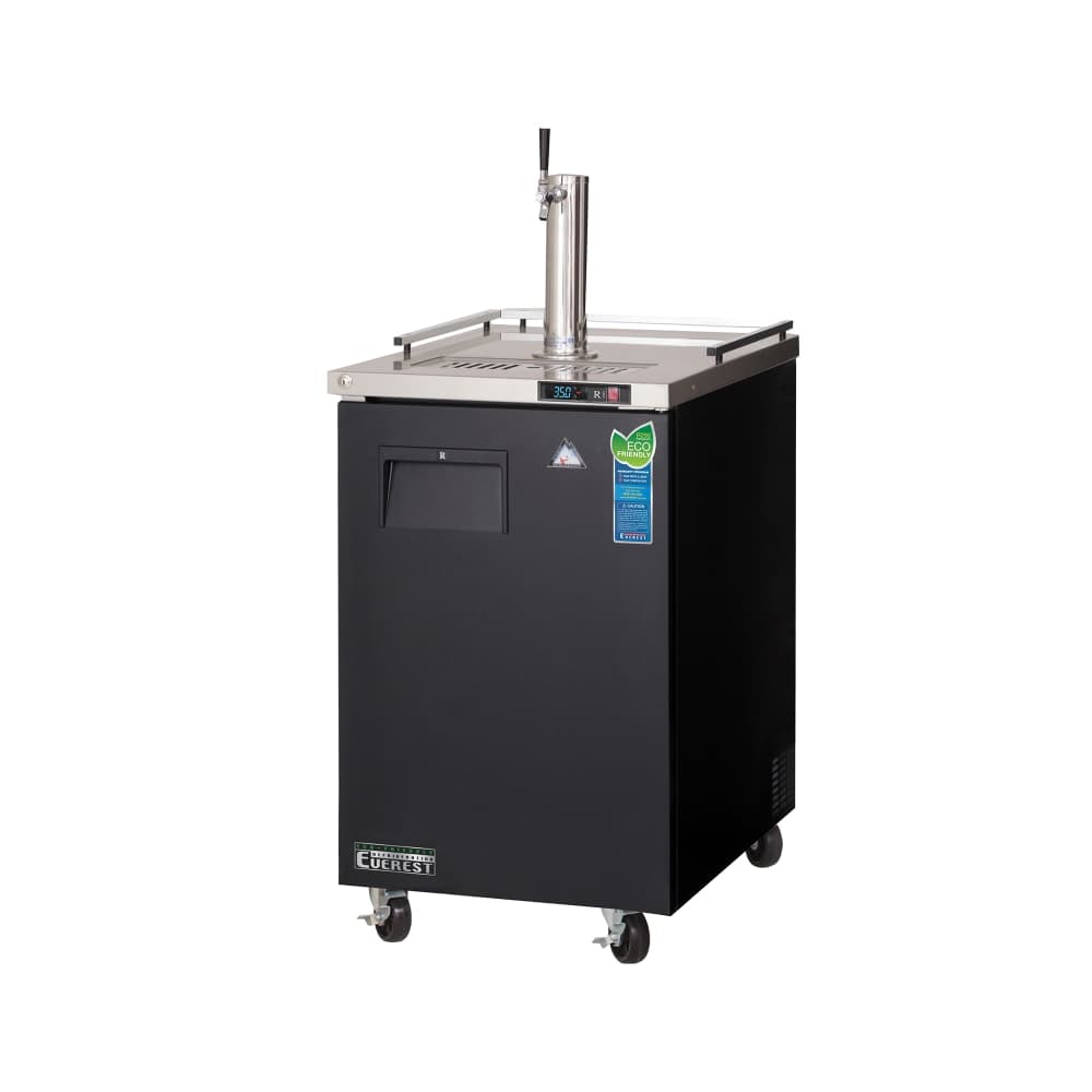 Everest Refrigeration EBD1 23 1/2" Kegerator Beer Dispenser w/ (1) Keg Capacity - (1) Column, Black, 115v
