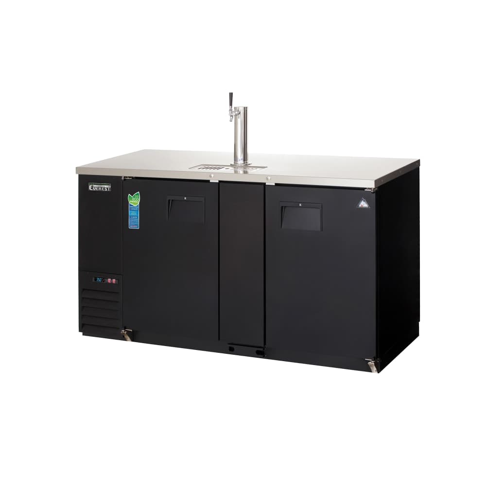 Everest Refrigeration EBD3-BB-24 68" Back Bar Kegerator Beer Dispenser w/ (1) Keg Capacity - (1) Column, Black, 115v