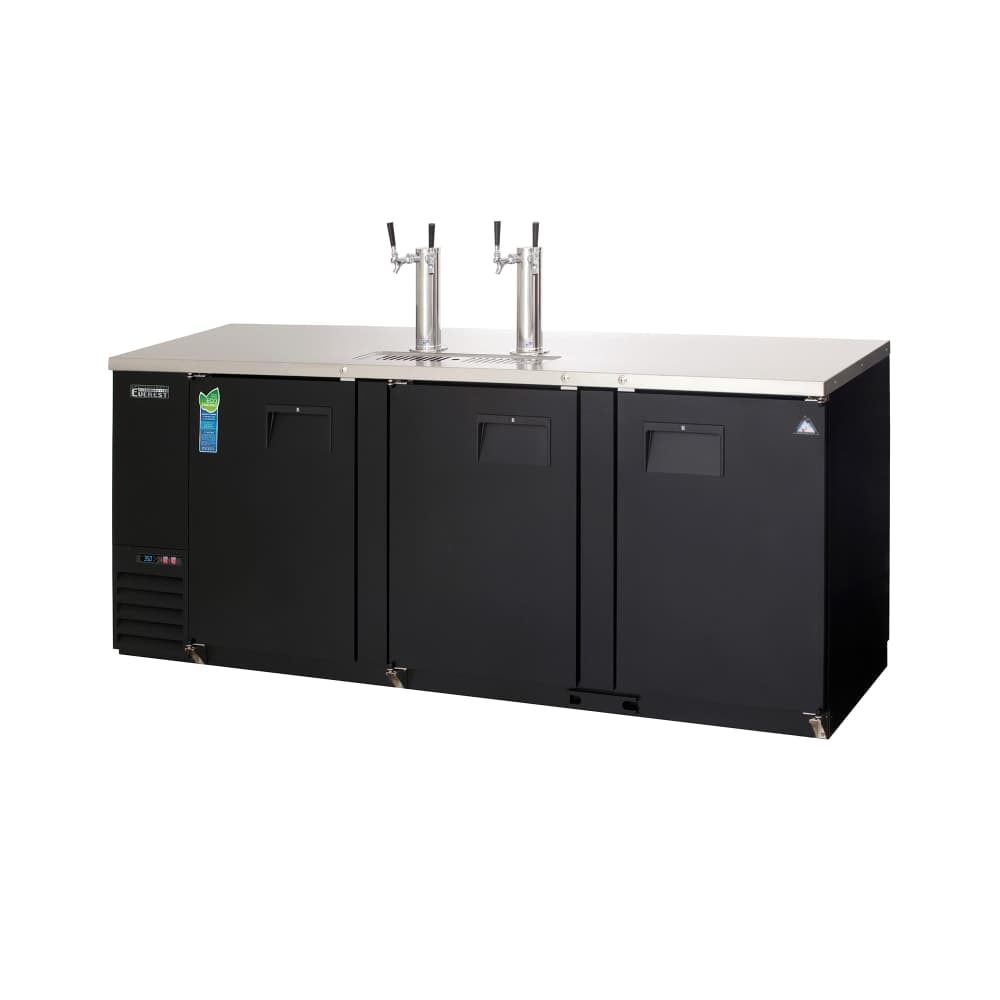 Everest Refrigeration EBD4 89 1/4" Kegerator Beer Dispenser w/ (4) Keg Capacity - (2) Columns, Black, 115v