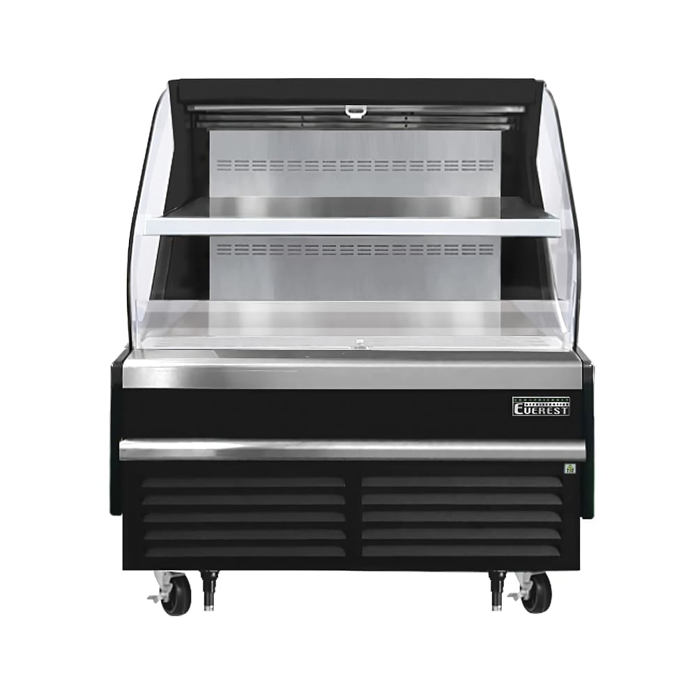 Everest Refrigeration EOMH-48-B-35-T 48" Horizontal Open Air Cooler w/ (2) Levels, Black, 115v