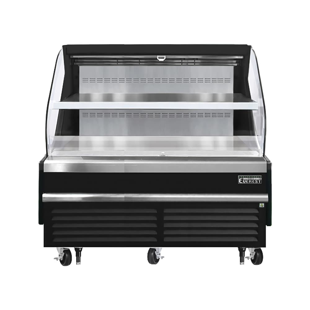 Everest Refrigeration EOMH-72-B-35-T 73 1/4" Horizontal Open Air Cooler w/ (2) Levels, Black, 115v