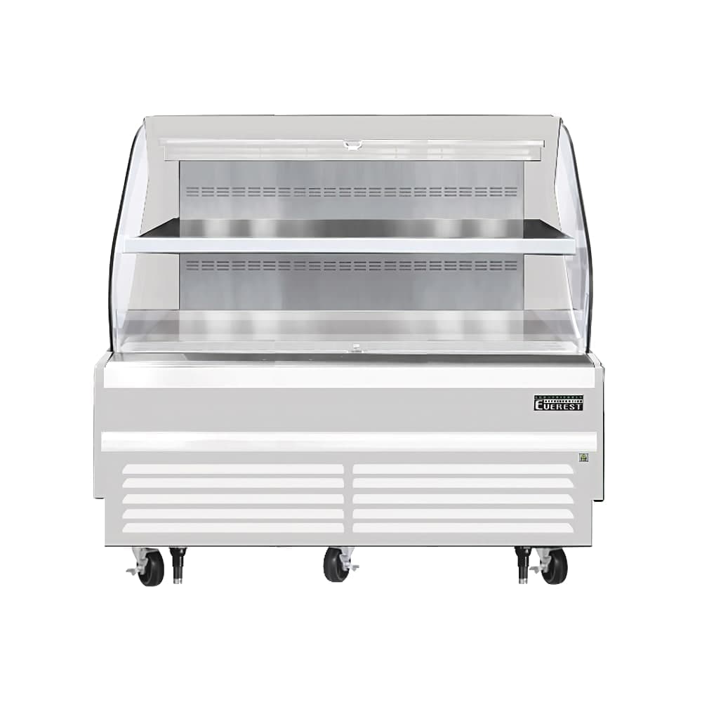 Everest Refrigeration EOMH-72-W-35-T 73 1/4" Horizontal Open Air Cooler w/ (2) Levels, White, 115v
