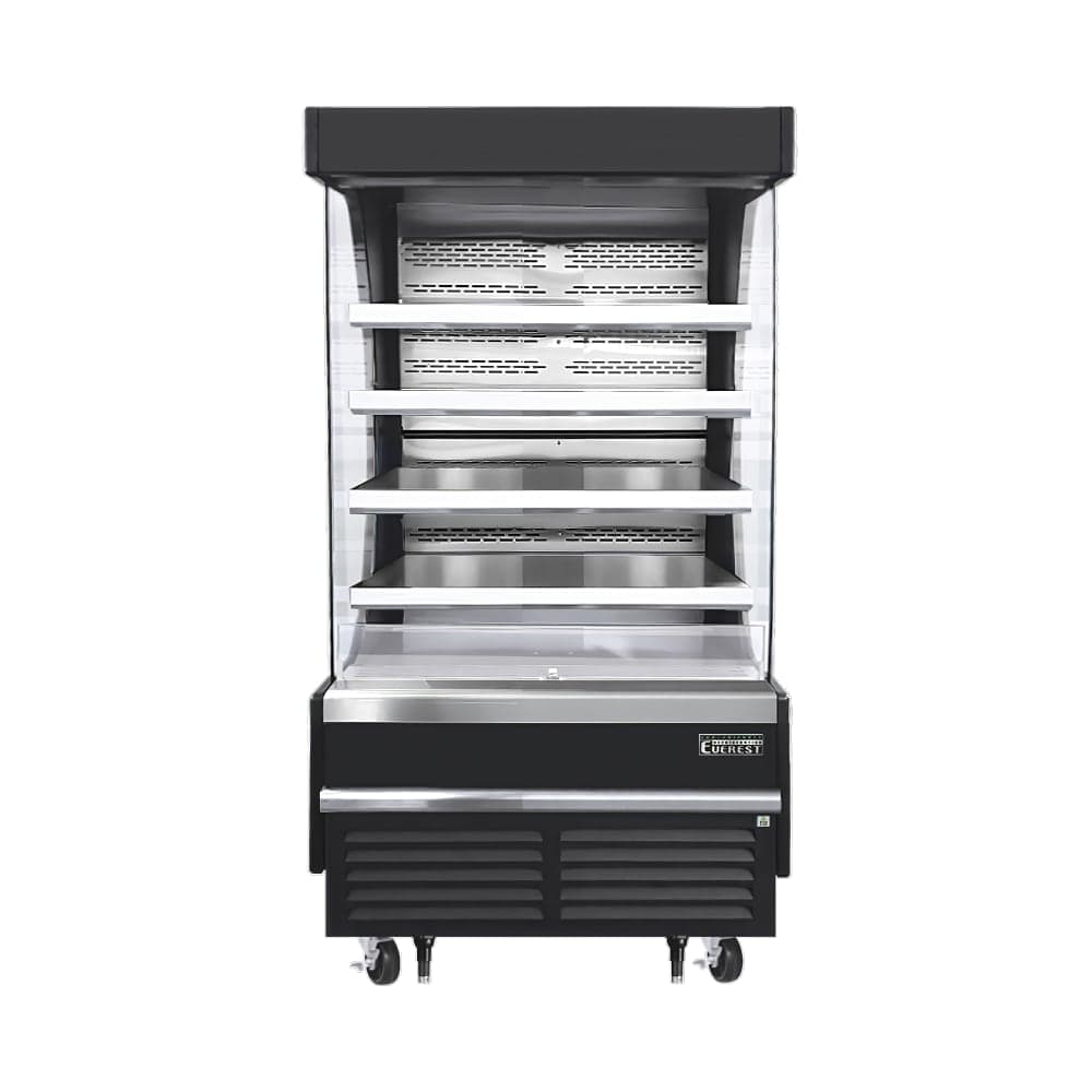 Everest Refrigeration EOMV-36-B-28-T 37 1/4" Vertical Open Air Cooler w/ (5) Levels, Black, 115v