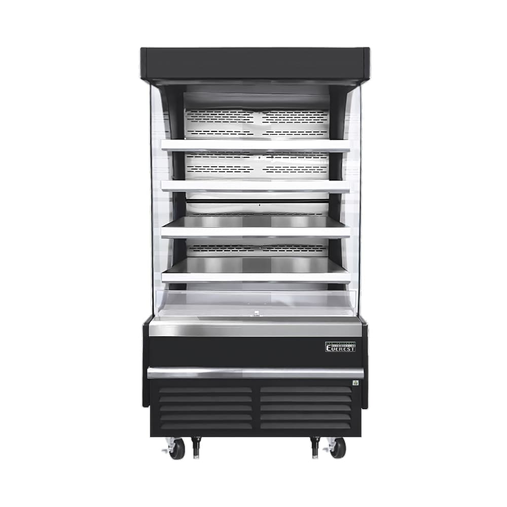 Everest Refrigeration EOMV-36-B-35-T 37 1/4" Vertical Open Air Cooler w/ (5) Levels, Black, 115v