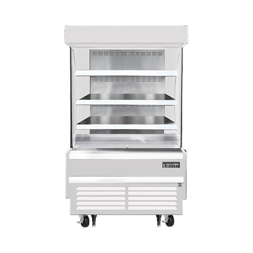 Everest Refrigeration EOMV-36-W-28-S 37 1/4" Vertical Open Air Cooler w/ (4) Levels, White, 115v