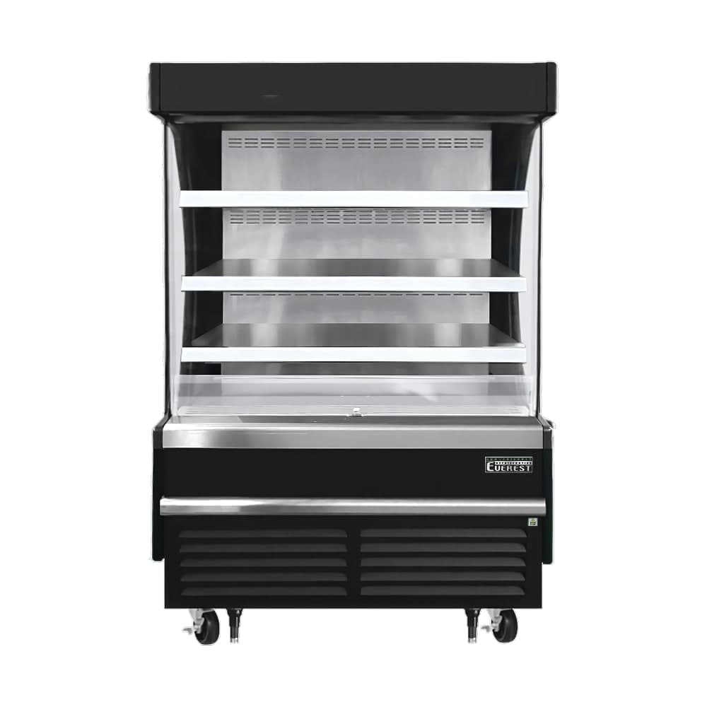 Everest Refrigeration EOMV-48-B-28-S 48" Vertical Open Air Cooler w/ (4) Levels, Black, 115v