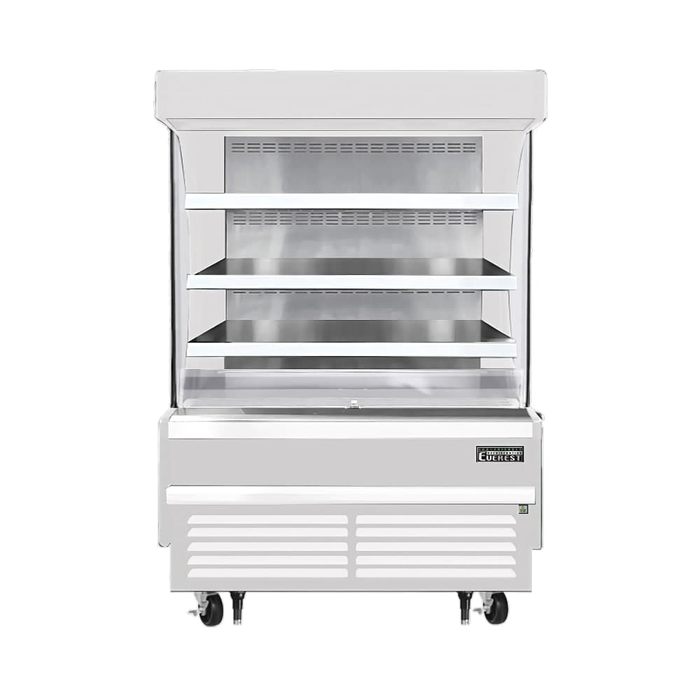 Everest Refrigeration EOMV-48-W-28-S 48" Vertical Open Air Cooler w/ (4) Levels, White, 115v