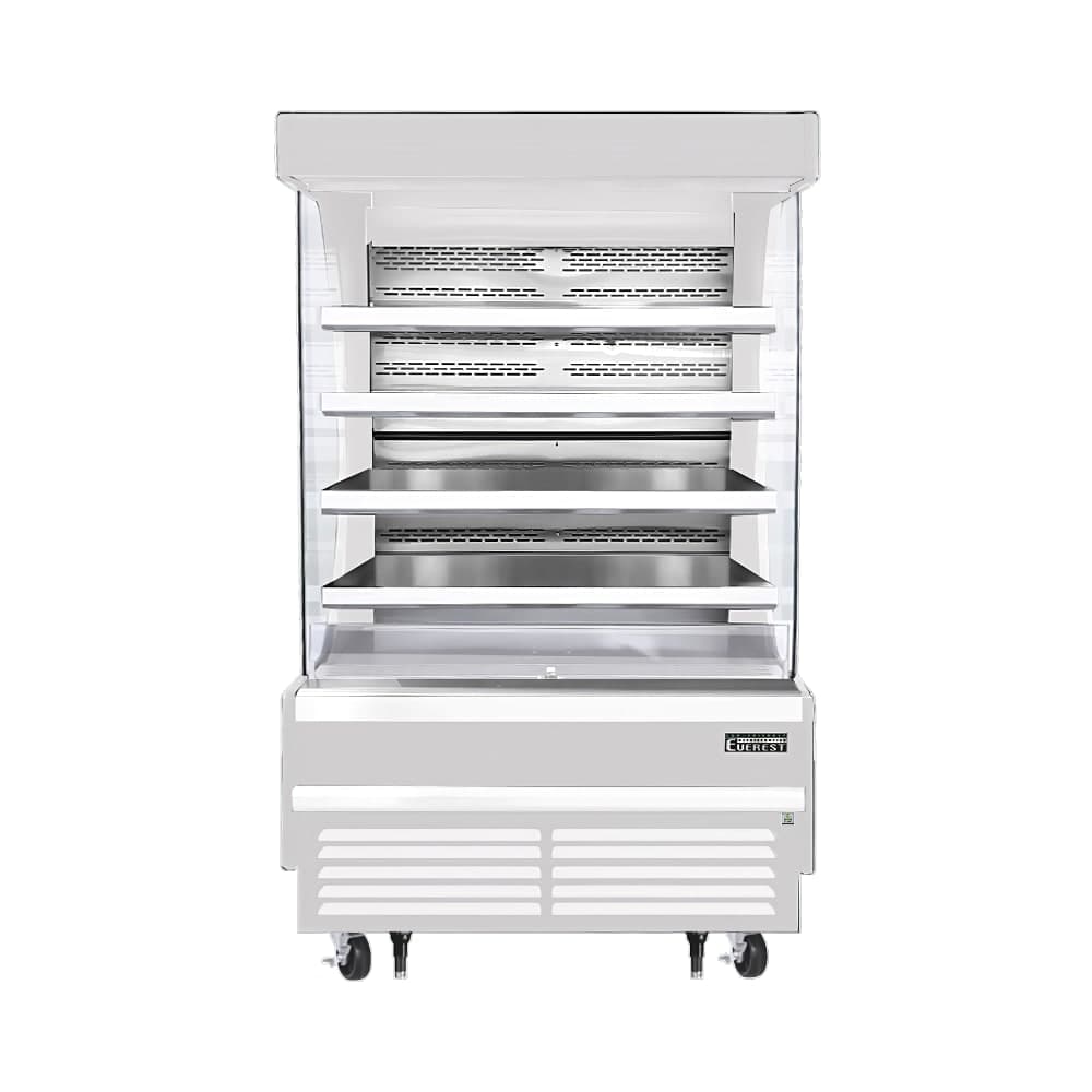 Everest Refrigeration EOMV-48-W-28-T 48" Vertical Open Air Cooler w/ (5) Levels, White, 115v