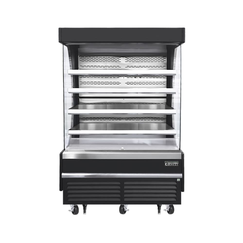Everest Refrigeration EOMV-60-B-28-T 60" Vertical Open Air Cooler w/ (5) Levels, Black, 230v