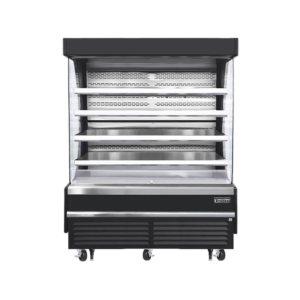 Everest Refrigeration EOMV-72-B-28-S 73 1/4" Vertical Open Air Cooler w/ (4) Levels, Black, 115v