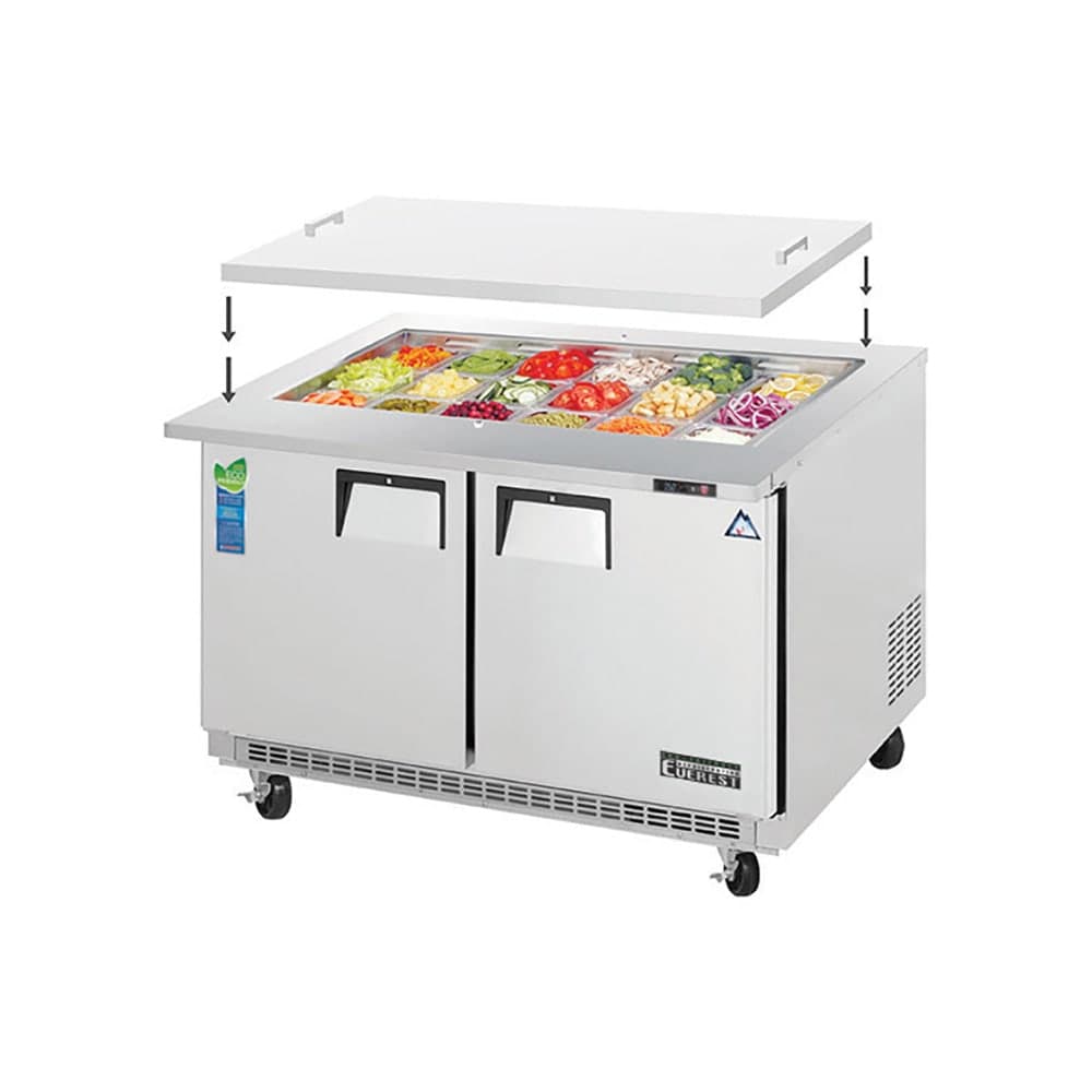 Everest Refrigeration EOTP2 47 1/2" EOTP Series Mega Top Sandwich/Salad Prep Table w/ Refrigerated Base, 115v