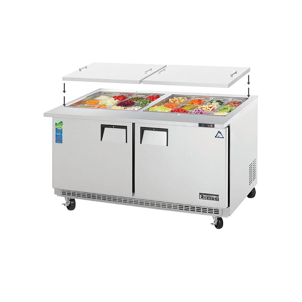 Everest Refrigeration EOTPW2 59 1/8" EOTP Series Mega Top Sandwich/Salad Prep Table w/ Refrigerated Base, 115v