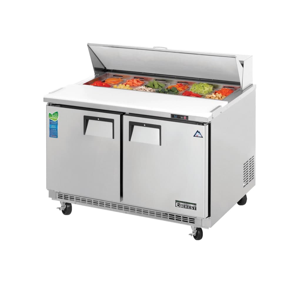 Everest Refrigeration EPBNR2 47 1/2" EPB Series Sandwich/Salad Prep Table w/ Refrigerated Base, 115v