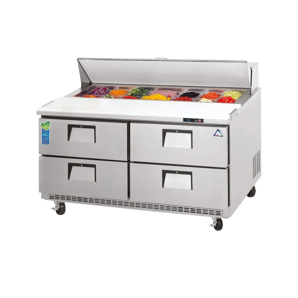 Everest Refrigeration EPBNR2-D4 47 1/2" EPB Series Sandwich/Salad Prep Table w/ Refrigerated Base, 115v