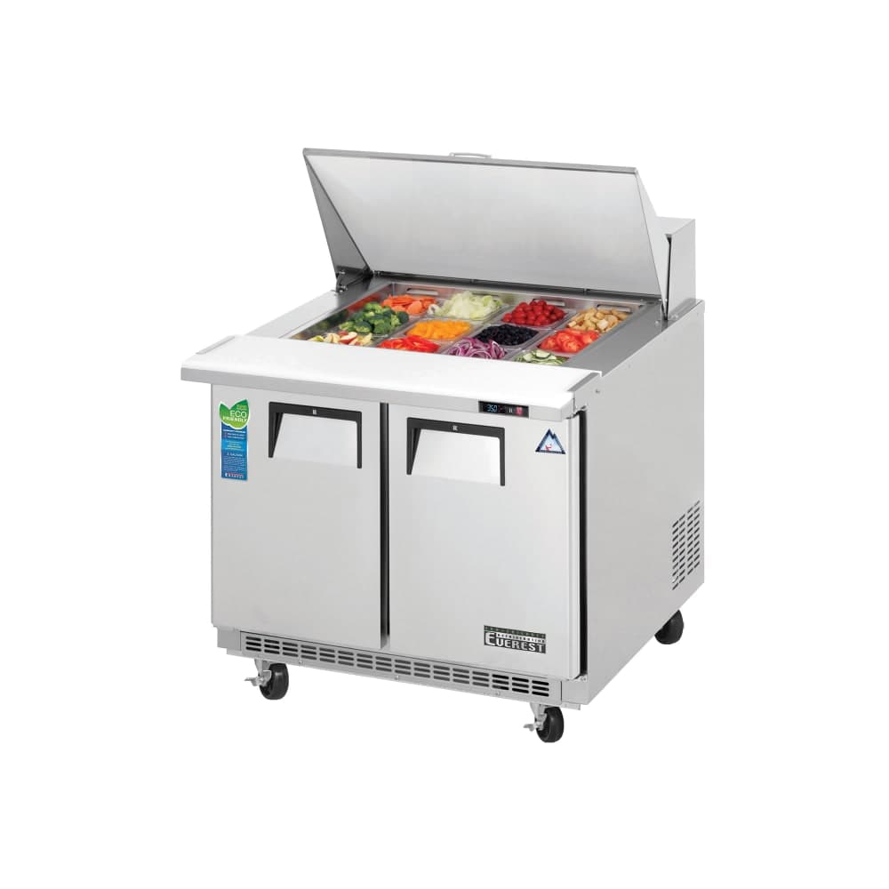 Everest Refrigeration EPBSR2 35 5/8" EPB Series Mega Top Sandwich/Salad Prep Table w/ Refrigerated Base, 115v