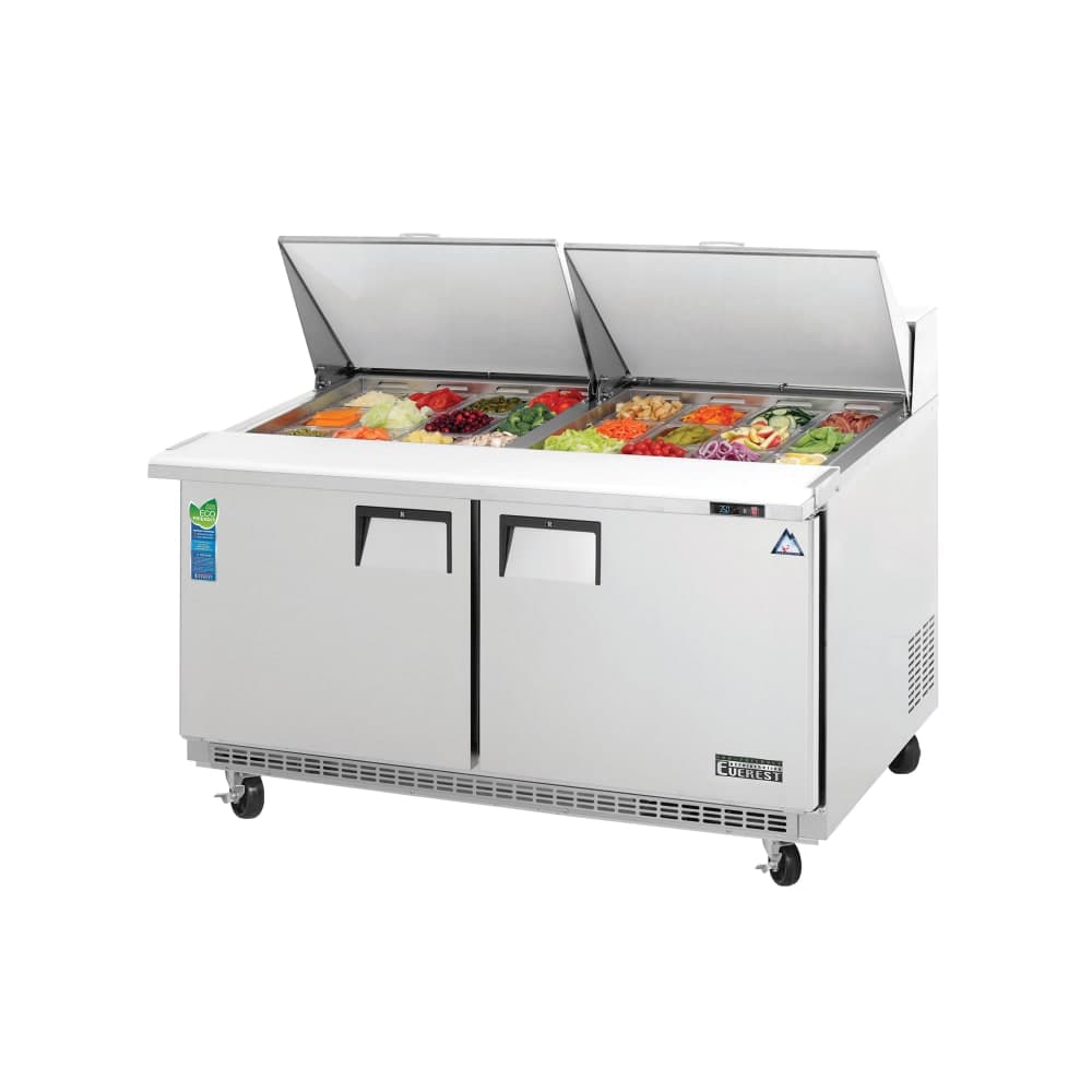 Everest Refrigeration EPBWR2 59 1/8" EPB Series Mega Top Sandwich/Salad Prep Table w/ Refrigerated Base, 115v