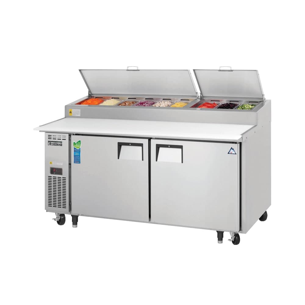Everest Refrigeration EPPR2 71" EPP Series Pizza Prep Table w/ Refrigerated Base, 115v