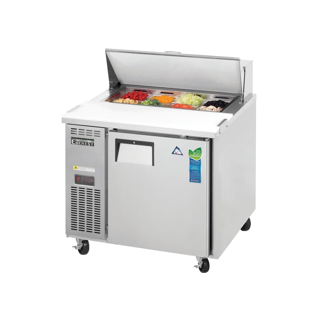 Everest Refrigeration EPR1 35 5/8" EP Series Sandwich/Salad Prep Table w/ Refrigerated Base, 115v