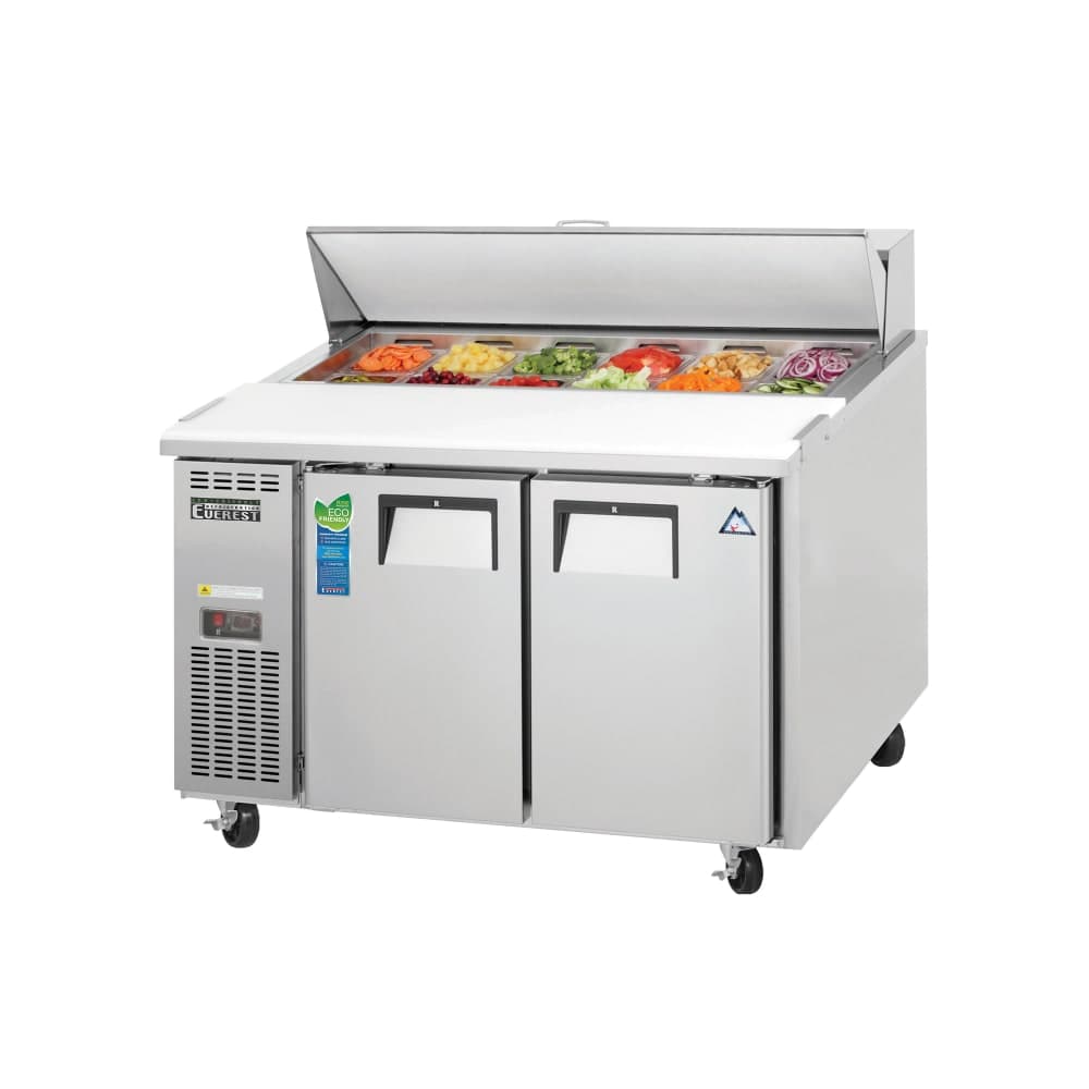 Everest Refrigeration EPR2 47 1/2" EP Series Sandwich/Salad Prep Table w/ Refrigerated Base, 115v