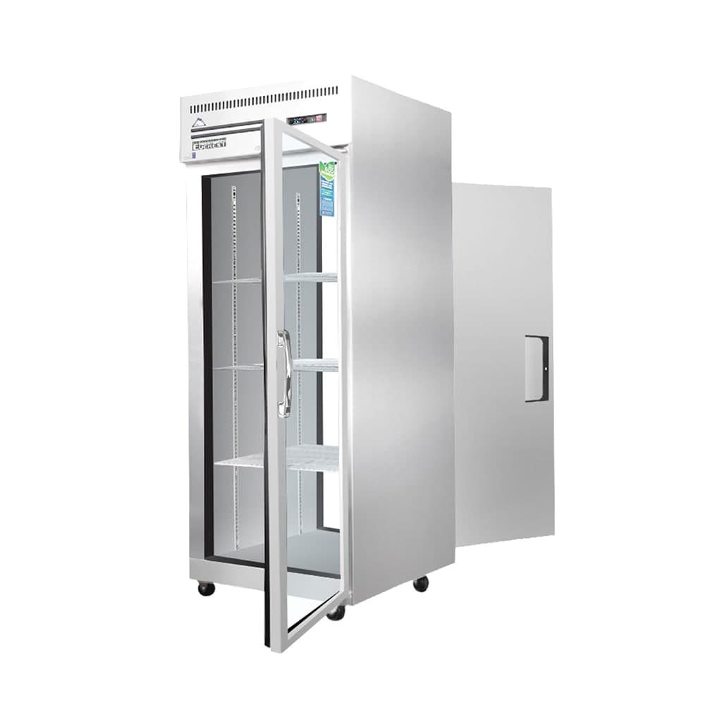 Everest Refrigeration ESPT-1G-1S 29 1/4" One Section Pass Thru Refrigerator, (1) Glass Door, (1) Solid Door, Right Hinge, 115v