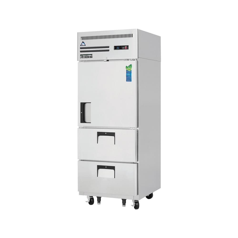 Everest Refrigeration ESR1D2 29 1/4" One Section Reach In Refrigerator, (1) Solid Door, (2) Drawers, 115v