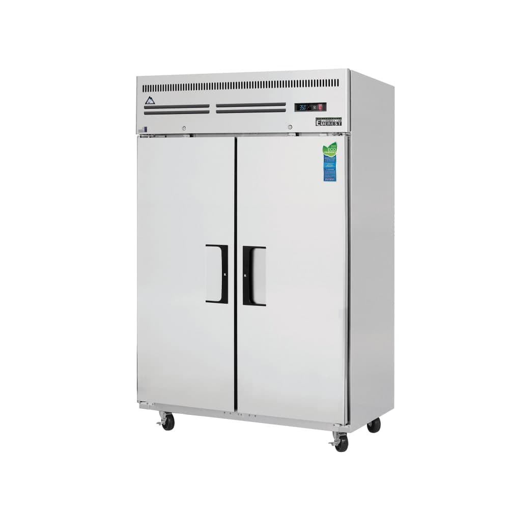 Everest Refrigeration ESR2 49 5/8" Two Section Reach In Refrigerator, (2) Left/Right Hinge Solid Doors, 115v