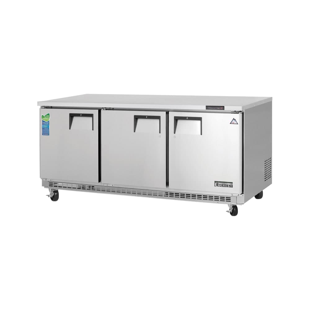 Everest Refrigeration ETBF3 71 1/8" W Undercounter Freezer w/ (3) Sections & (3) Doors, 115v
