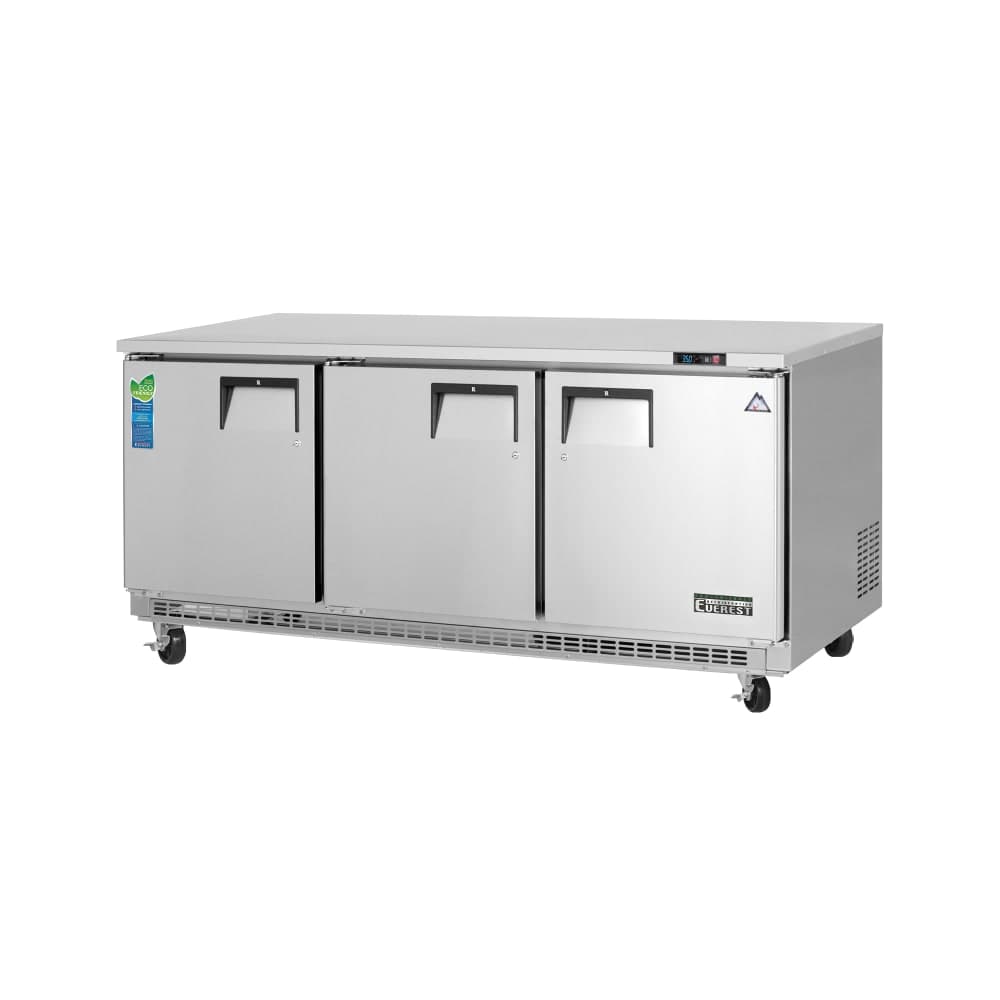 Everest Refrigeration ETBR3 71 1/8" W Undercounter Refrigerator w/ (3) Sections & (3) Doors, 115v