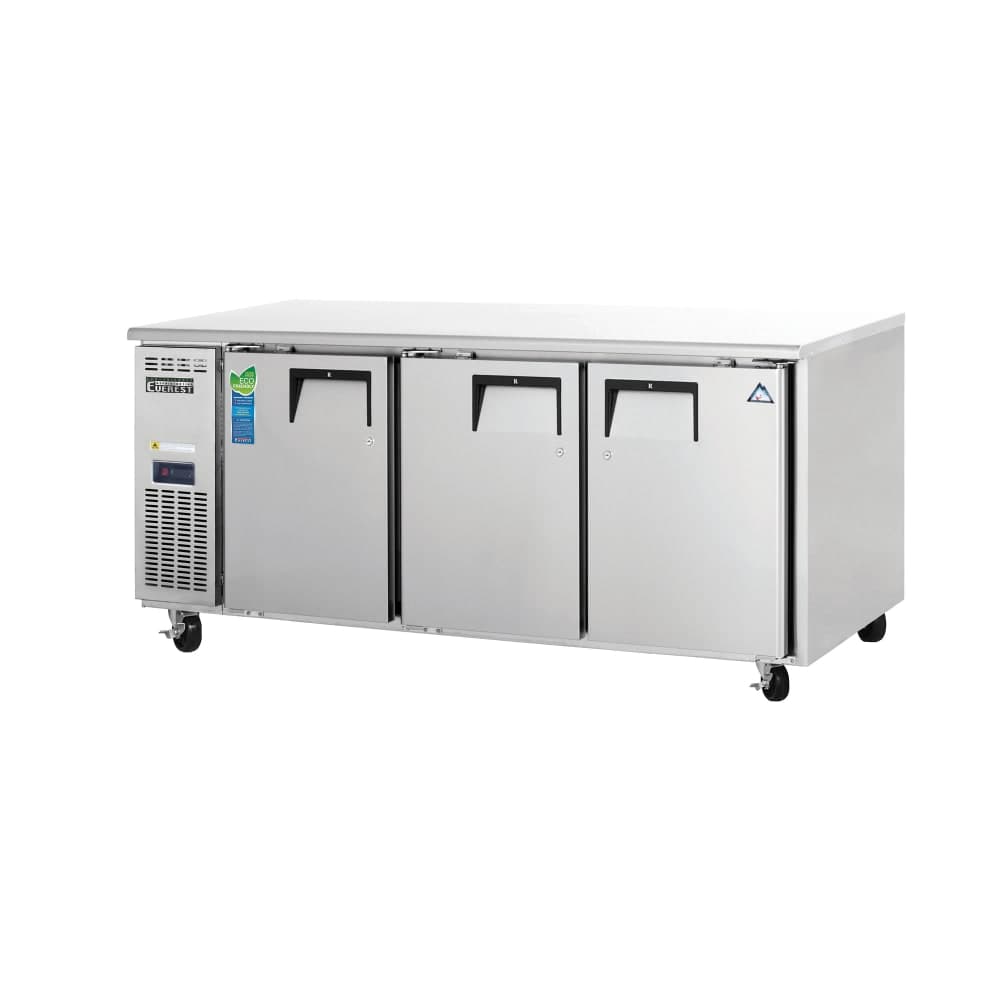 Everest Refrigeration ETR3 71 1/8" W Undercounter Refrigerator w/ (3) Sections & (3) Doors, 115v