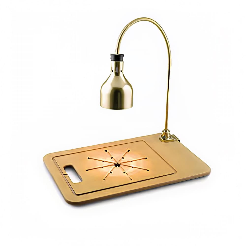 Cres Cor IFW61WFPB Star Series Countertop Carving Station w/ 1 Lamp & Cutting Board, Brass Hood