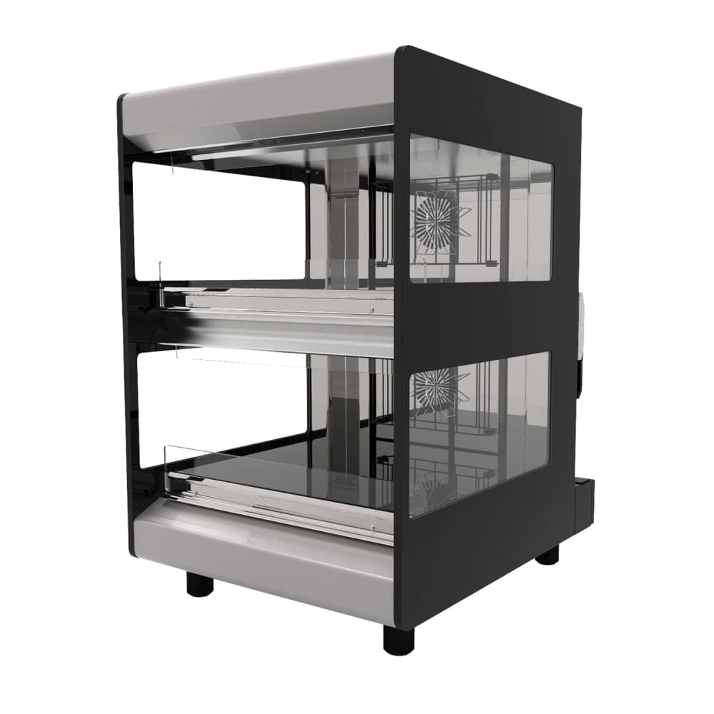 Flexeserve 23 3/5" Dual Service Countertop Heated Display Case - (2) Shelves, 208v (2T-600R-LHRF)