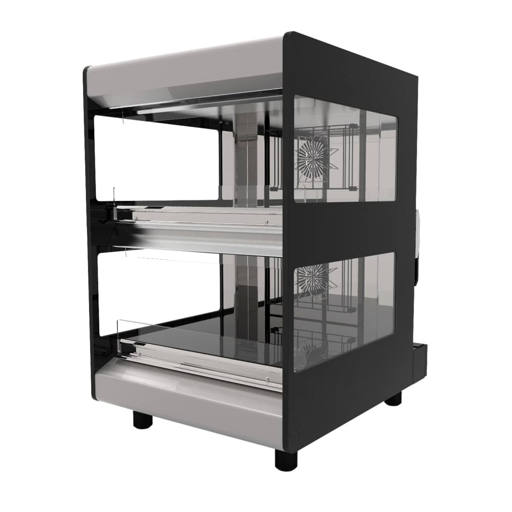 Flexeserve 23 3/5" Dual Service Countertop Heated Display Case - (2) Shelves, 208v (2T-600R-RHRF)