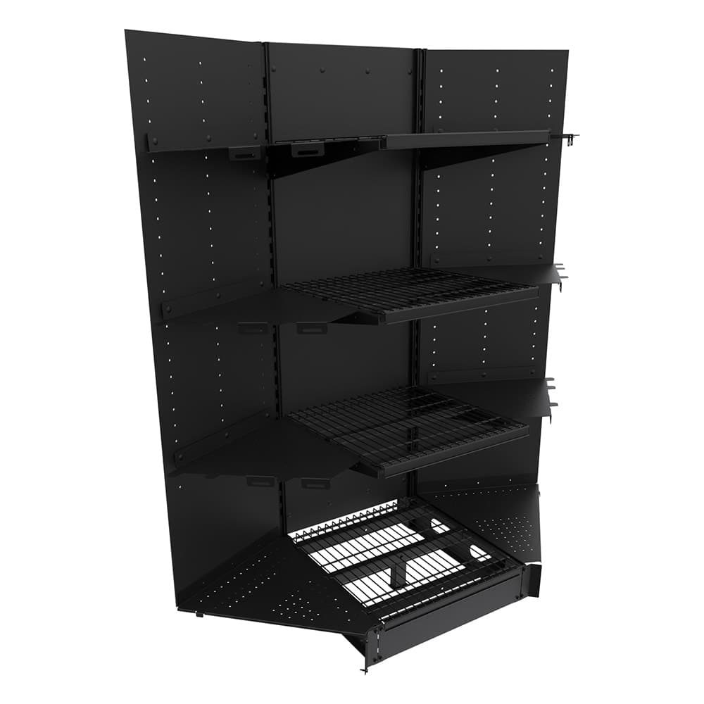 Imageworks S2472C Planniq Strong® 4 Shelf Beer Cave Cooler Corner Shelving Unit - 48"L x 48"W x 72"H