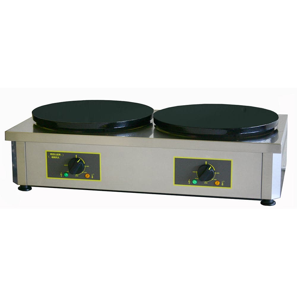 Equipex 400ED 15 3/4" Double Crepe Maker w/ Cast Iron Plates, 240v/1ph