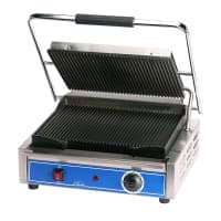 Equipex PANINI/1 Single Commercial Panini Press w/ Cast Iron Grooved Plates, 120v thumbnail 3